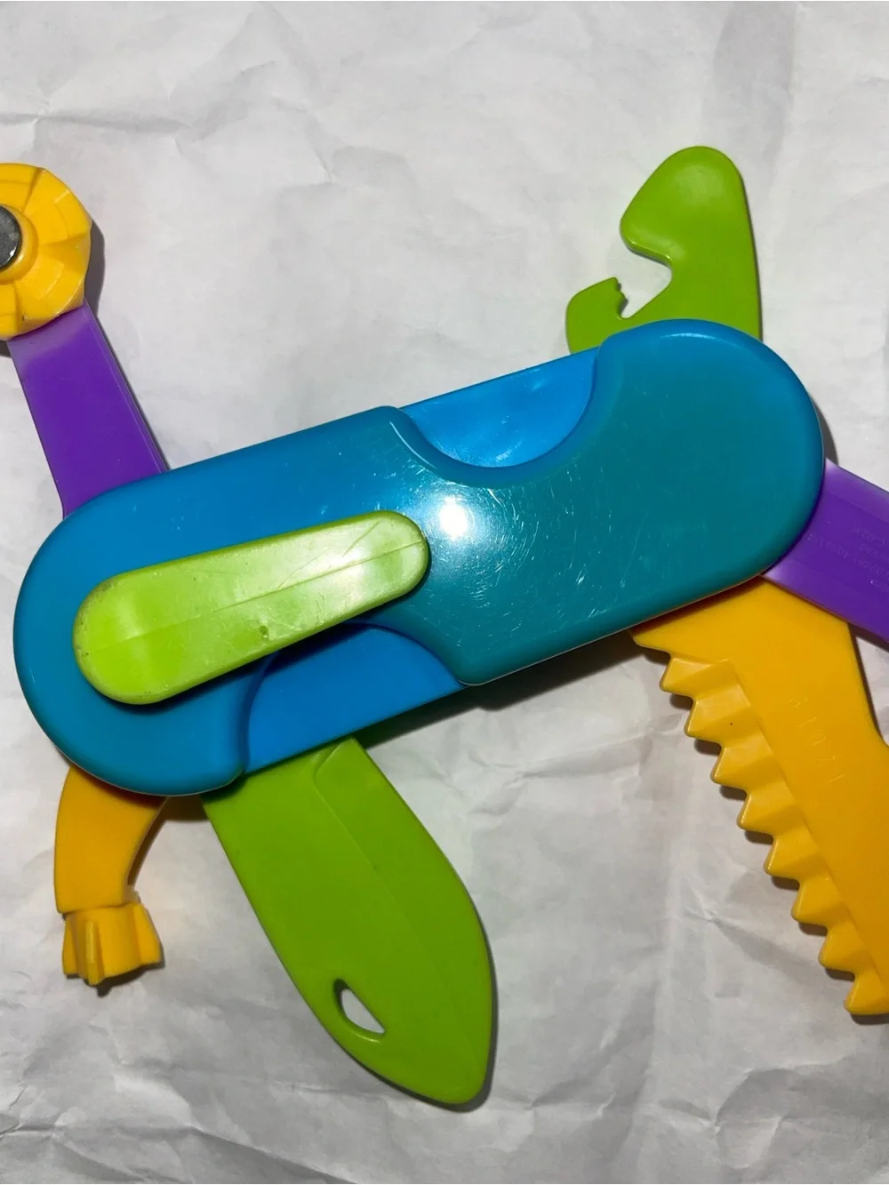 Vintage 1998 Play-Doh Fun Cutter Multi Tool Swiss Army Knife Toy Hasbro Blue